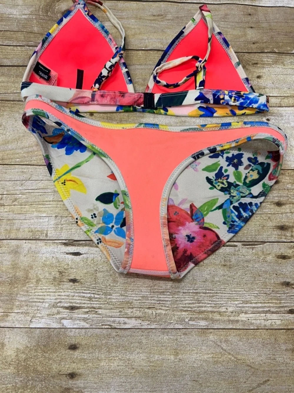 triangl swimwear Multicolor neoprene  Floral Bikini size Small